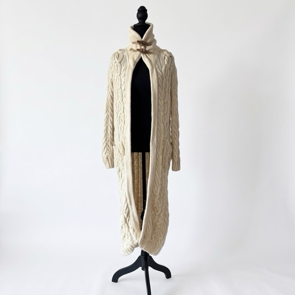 Ralph Lauren Hand Knit Wool Mohair Blend Long Cardigan Sweater Women's S Boho